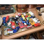 A tray of playworn model vehicles