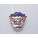 A silver and enamel badge commemorating 30 years of membership to The National Union Of Railwaymen