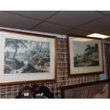 After Sam. Howitt, La Chasse au Renard, two coloured reproduction prints, framed