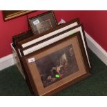 A collection of dog prints, sporting prints and other framed articles