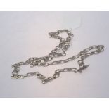 A continental silver open work necklace, marked 925, length  77cm