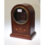 An Edwardian inlaid mahogany mantle clock case