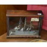 A 19th Century cased model of a ship