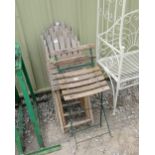 A set of four folding garden seats; tog. with another (5)