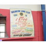A large painted sign for the Darlington Lions Cub c. 1960