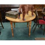 A pine circular table