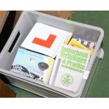 A box of Learner Driver instruction manuals etc