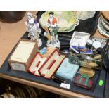 A tray inc. a quantity of ladies and gents wristwatches, compacts, dress studs etc