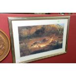 A framed print of a trout