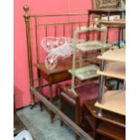 An oak occasional table, an oak framed piano stool, folding cake stand, wirework wheelbarrow form