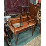 A mahogany writing desk; tog with a tripod occasional table