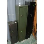 A wall mounted gun safe