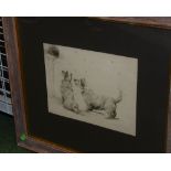 After Maud Earl, Two Terriers Teasing A Cat, photographic print, framed and glazed