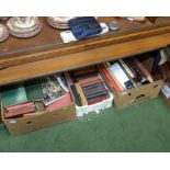 Three boxes of reference books and novels