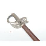 A George V Officer's sword with pierced swept handle, shagreen grip. Presentation inscription to