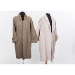 Two 1950's fur-trimmed crimplene overcoats