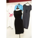 A group of vintage and other clothing inc. a Richard Shops black velvet shift dress with bow