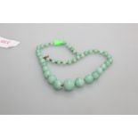 A jade coloured hardstone necklace