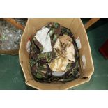 A box of camouflage clothing