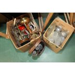 Two boxes inc. a pair of Bausch & Lomb opt. co. US Navy Mark I, Mod 2 field glasses, cased, silver