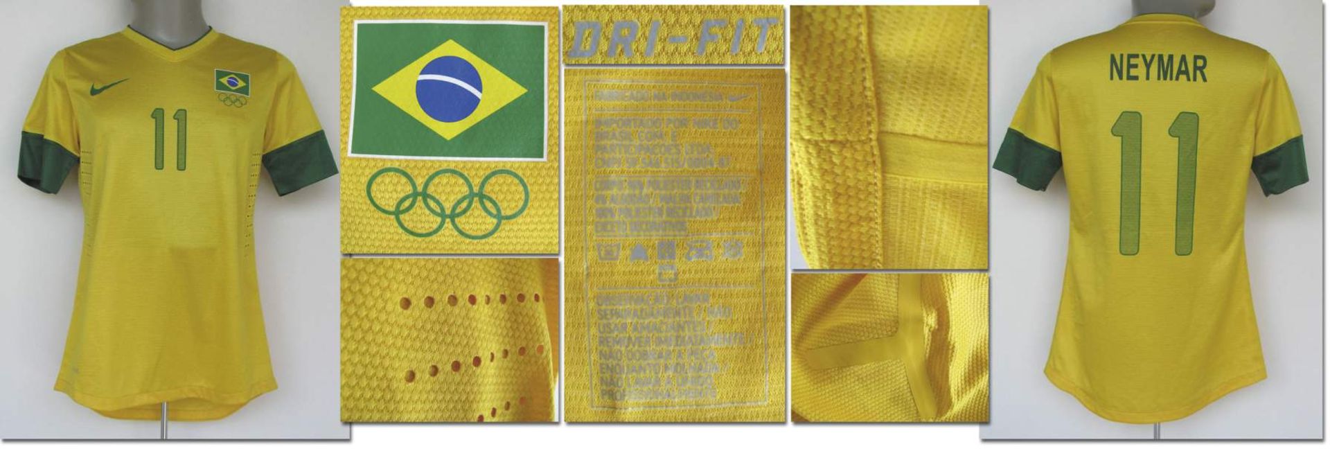 Olympics  2012 match worn football shirt Brazil - Original match worn shirt Brazil with number 11.