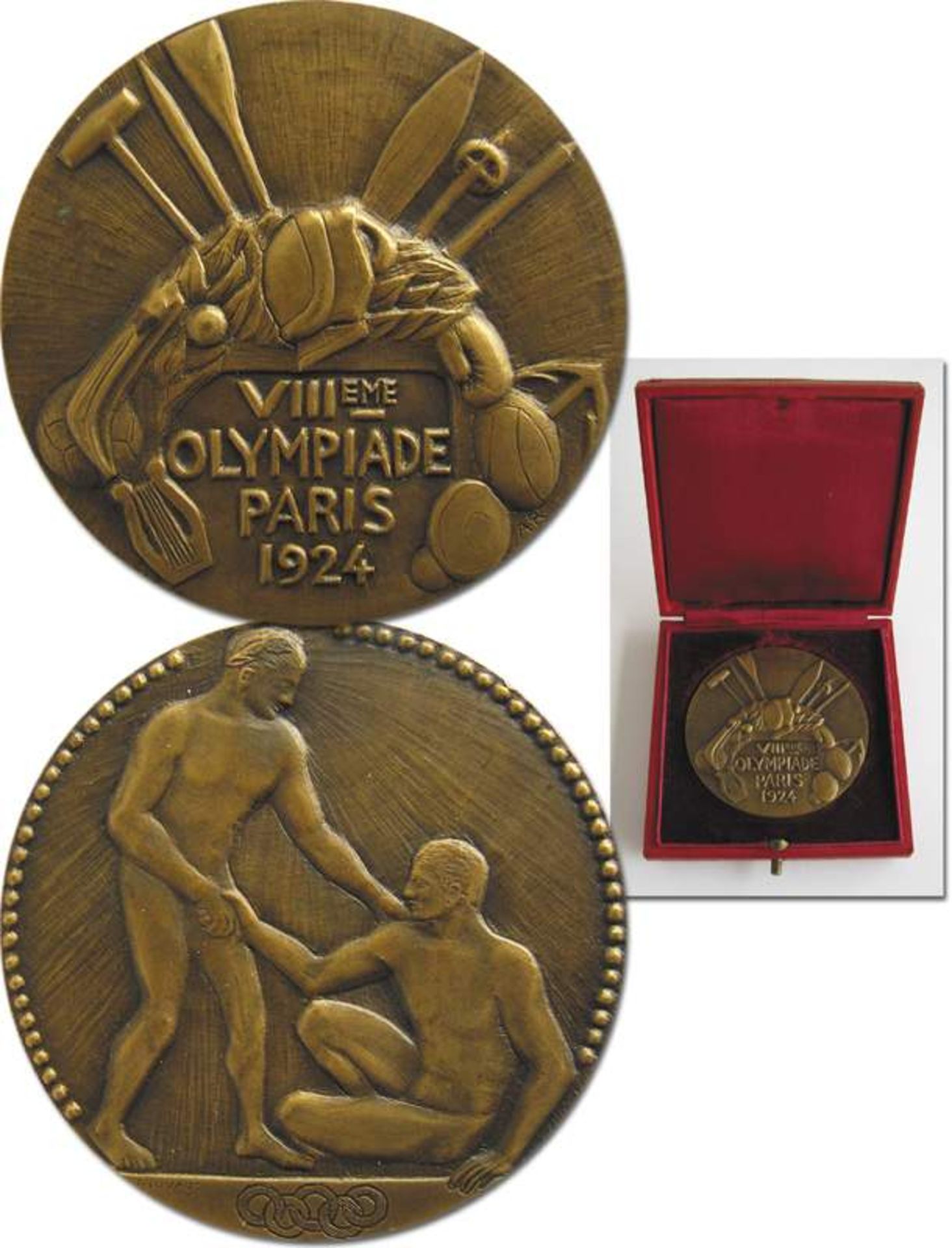 Olympic Games Paris 1924 Bronze Winner's Medal - for a 3rd place at the Olympics. Rim stamped "
