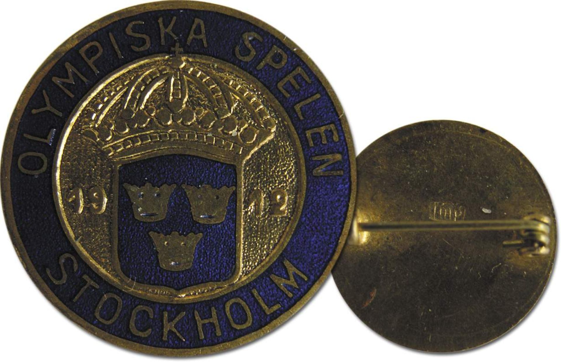 Olympic Games Stockholm 1912 badge Pin - Official badge for the Olympic Games in Stockholm 1912,