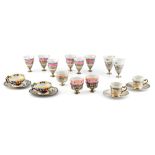 A LOT OF FIFTEEN OTTOMAN OBJECTS Including thirteen cup holders (with its porcelain cups) and a pair