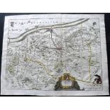 "Accurata Territorii Bergensis et Aquaeductuum Delineatio" Hand Coloured Copper Engraved Map