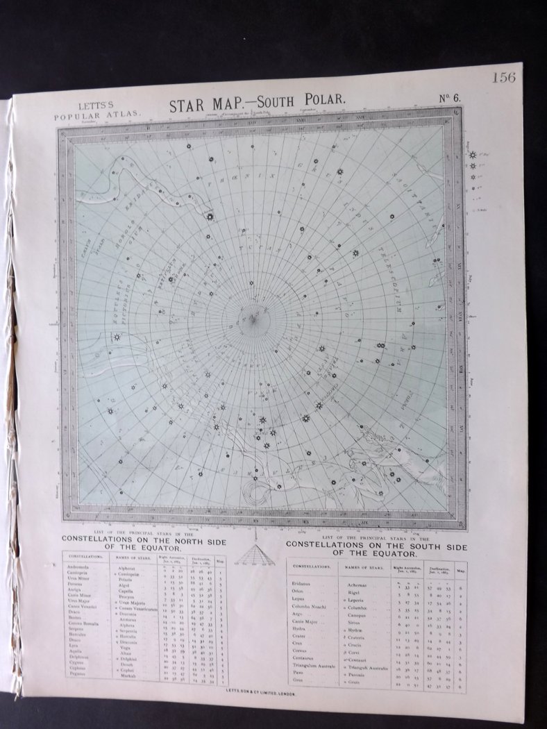 Lot of 8 Maps. Including a set of 6 Star Maps Published in an early edition of "Lett's Popular - Image 8 of 8