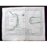 "Carte du detroit de le Maire" Copper Engraved Map Published 1746-1789, Paris & The Hague for "