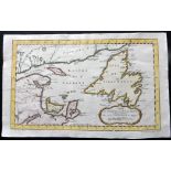 "Carte du Golphe de St. Laurent et Pays Voisins.." Hand Coloured Copper Engraved Map Published