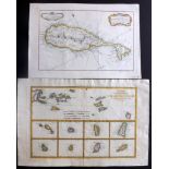 "Carte de l'isle St. Christophe" and "Cartes de Supplement pour les Isles Antilles" Pair of Hand