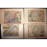 Bertius, Petrus C1600 Group of 4 Hand Coloured Maps of regions of Italy "Crema" "Marcha Anconae,