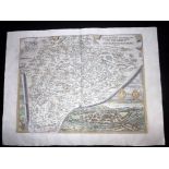 Ortelius, Abraham C1570 Hand Coloured Map & View of Salzburg, Austria "Salisburgensis