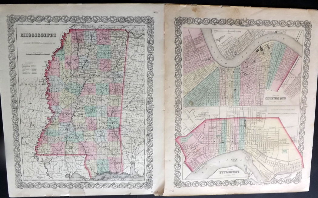 Arkansas, Louisiana, Mississippi C1860-1915 Lot of 8 Maps by Colton/Johnson, Century Atlas, and Rand - Image 2 of 4