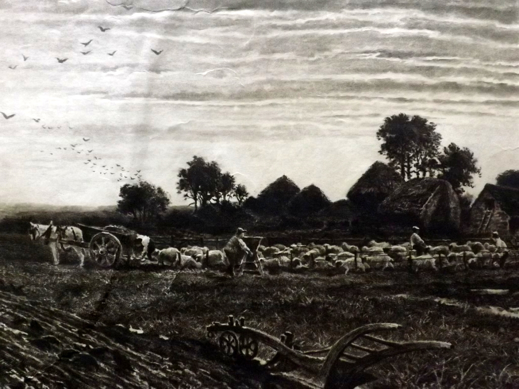 Brunet-Debaines, Alfred after Benjamin Williams Leader 1889 Large Signed Etching. Agricultural Scene - Image 2 of 3