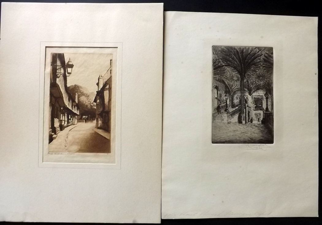 Architectural Etchings 19th-20th Century, Lot of 21, All Signed, Mostly British Good Lot of 21 - Image 3 of 4