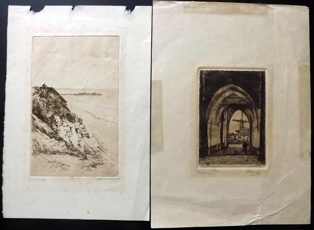 Architectural Etchings 19th-20th Century, Lot of 21, All Signed, Mostly British Good Lot of 21 - Image 4 of 4