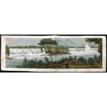 Shaw, Simeon 1821 Rare Hand Coloured View of Niagara Falls, Canada  Copper Plate Published 1823,