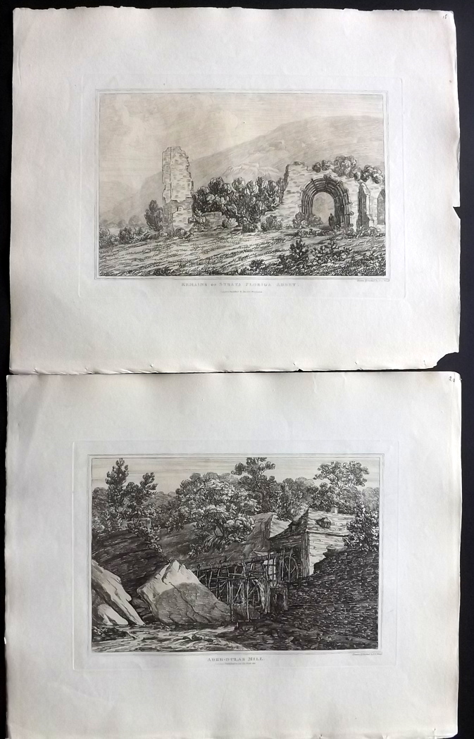 Wood, John George 1812 Lot of 20 Soft Groud Etchings, plus 3 Maps from The Principal Rivers of Wales - Image 2 of 3