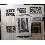 Herculaneum C1779 Lot of 6 Prints from Le Pitture Antiche d'Ercolano, with 4 Passeri Vases and 1