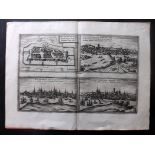 Braun, Georg & Hogenberg, Franz C1572 View of Wittenberg, Wismar, Francfort & Rostock, Germany "