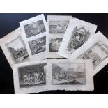 Voyages 1785-C1790 Lot of 12 Copper Plates by Hurd and Bankes Incl India, Greece, Mexico, Japan,