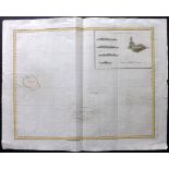 Perouse, Jean 1798 Map of Necker Island, Hawaii USA "Chart of Necker Island" Hand Coloured Copper