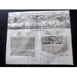 Munster, Sebastian C1580 Woodcut View of Luneburg, Germany "Die Statt Lunenburg..." Double Page