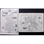 Tallis, John (Pub) 1851-52 Pair of Maps of Germany & Northern Italy Steel Engraved Map Published