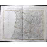 Rizzi Zannoni, Giovanni Antonio C1771 Hand Coloured Map of Portugal and the Algarve "Carte des