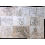 Delamarche, Felix 1832 Mixed Lot of 9 Maps from Atlas de la Geographie Incl Europe, Russia,