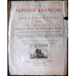 Jaillot, Hubert (Pub) 1693 Title Page to Le Neptune Francois. Engraved Illustration of Sail Ship
